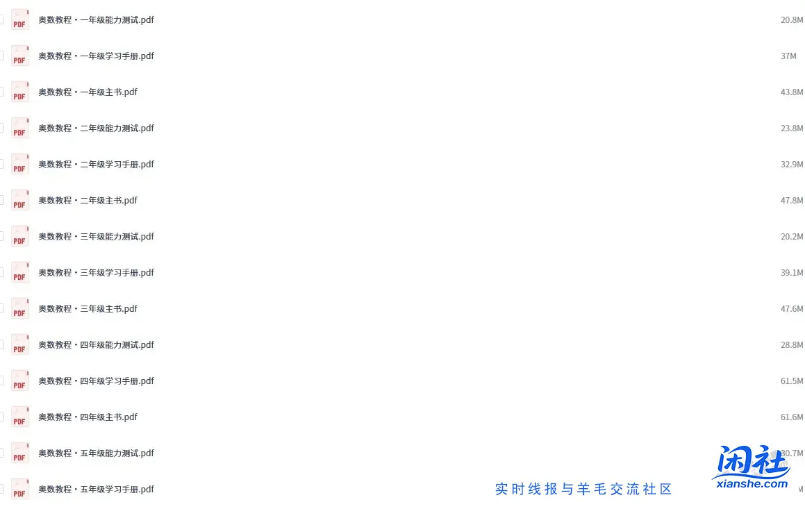 1~12年级奥数教程耗时整理免费分享资料完整