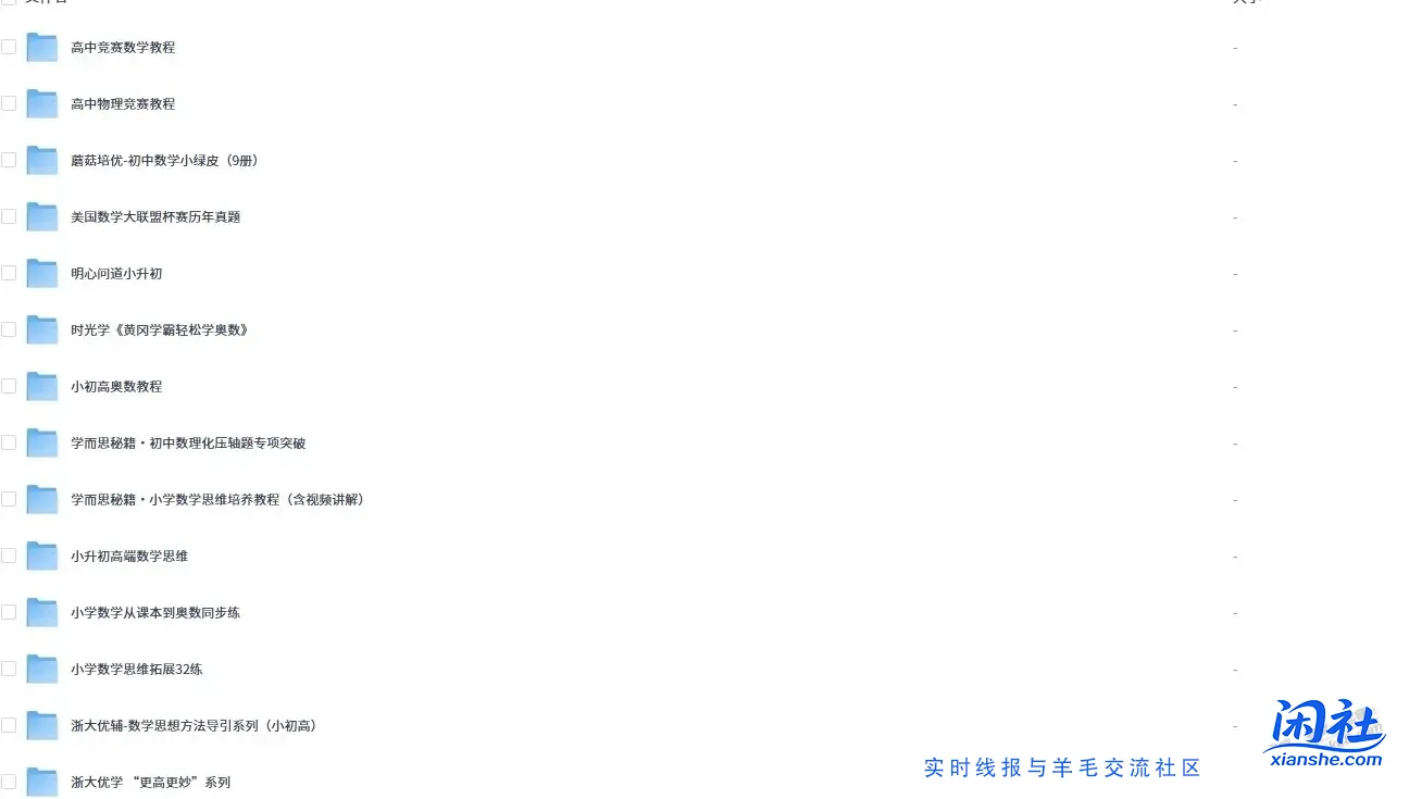 小初高奥数物理化学竞赛类教辅汇总耗时整理资料齐全免费分享