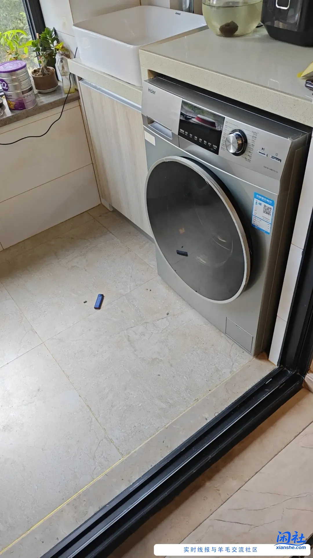 洗衣机门掉下来了，自己修省了300块