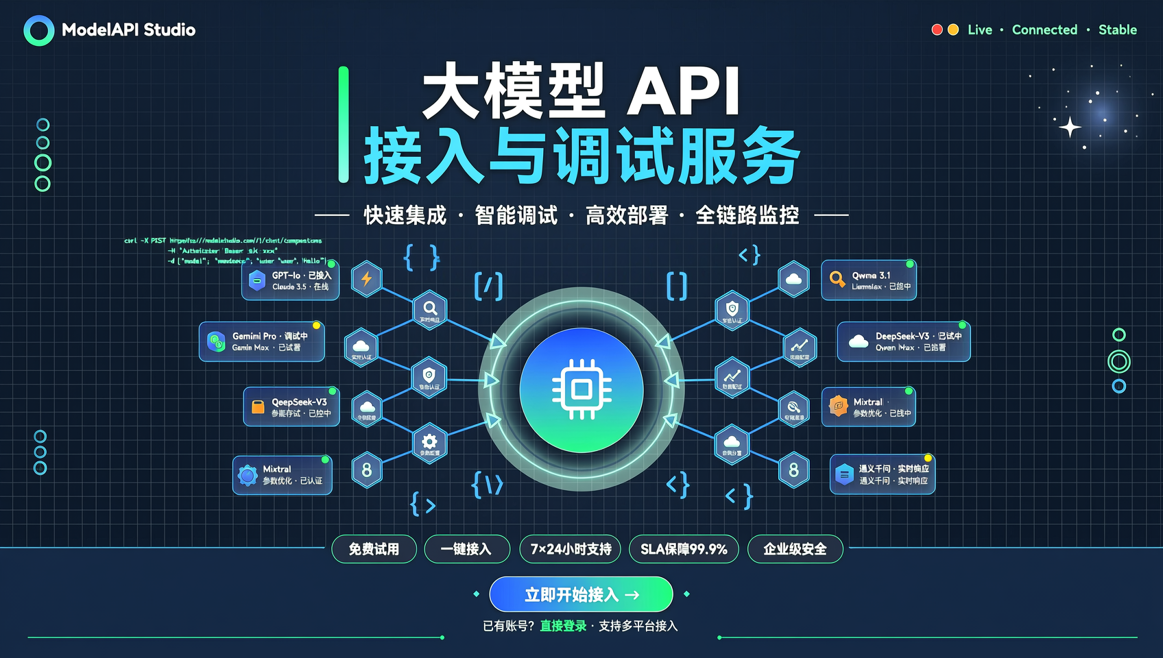 大模型 API 接入与调试服务